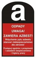 Tablice BHP - Znak bezpieczeństwa - Odpady Uwaga! Zawiera azbest! format 7x10cm -10szt - miniaturka - grafika 1
