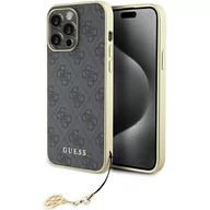 Etui i futerały do telefonów - Guess GUHCP15XGF4GGR iPhone 15 Pro Max 6.7" szary/grey hardcase 4G Charms Collection - miniaturka - grafika 1