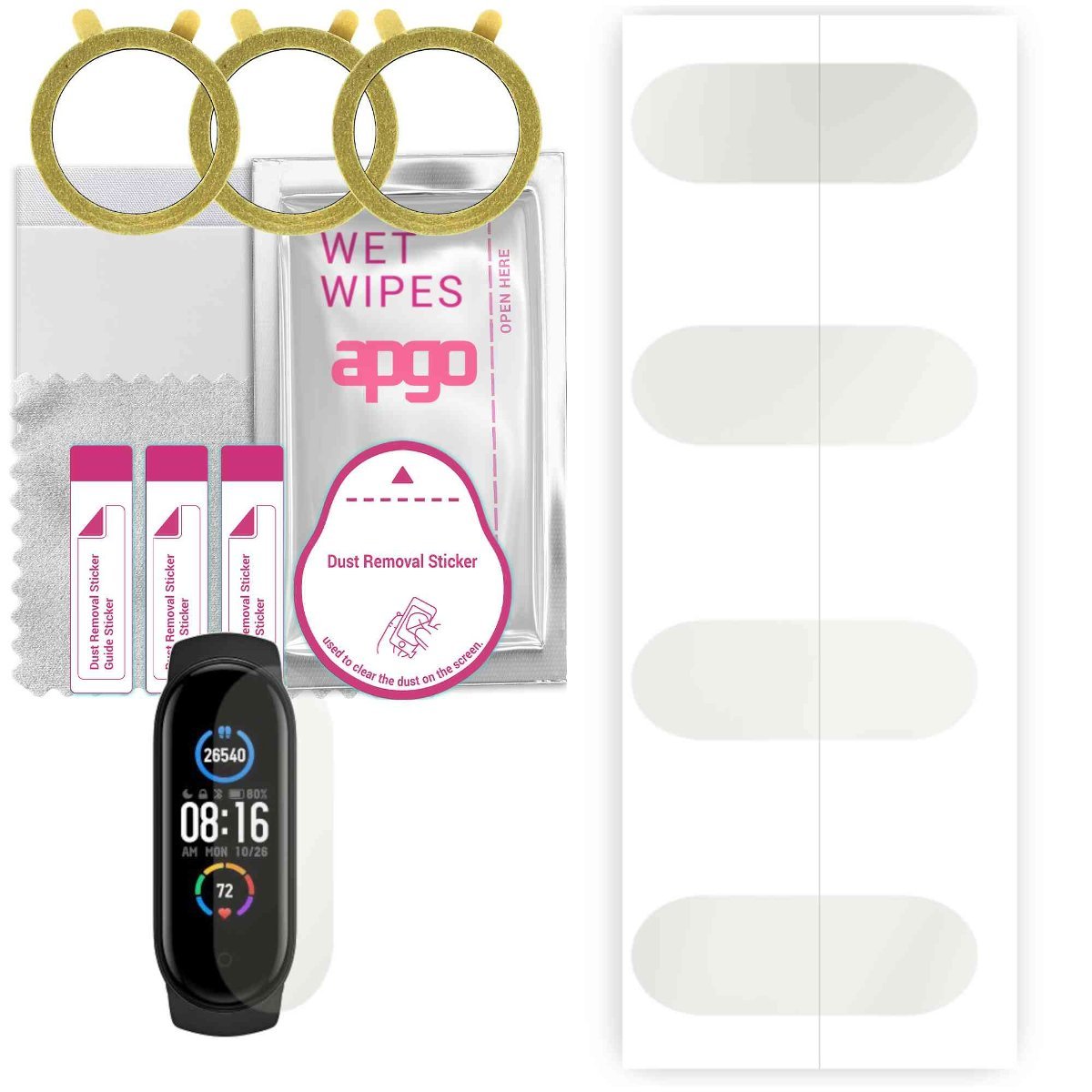 3x Folia hydrożelowa MATOWA do Xiaomi Mi Band 5 - apgo Smartwatch Hydrogel MATTE Protection Ochrona na ekran smartwatcha