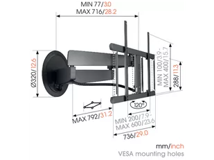 Vogel`s TVM 7655 obrotowy uchwyt do TV 40"-77" - Uchwyty do telewizora - miniaturka - grafika 2