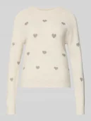 Swetry damskie - Sweter z dzianiny o kroju regular fit ze wstawkami model ‘DOFFY INTARSIA’ - miniaturka - grafika 1