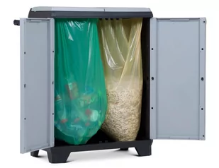 ABM Keter 9735000 Premium szafka z recyklingu do segregacji śmieci, szara - Kosze na śmieci - miniaturka - grafika 1