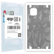 Folie ochronne do telefonów - Folia naklejka skórka strukturalna na TYŁ+BOKI do Apple iPhone 11 Pro Max -  Moro | Camo Srebrny - apgo SKINS - miniaturka - grafika 1