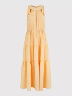 Sukienki - Pieces Sukienka letnia Valentine 17123996 Pomarańczowy Regular Fit - grafika 1