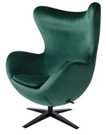 Fotele - MeblujDom Fotel EGG SZEROKI VELVET BLACK Zielony HE-066.HM8-18.B - miniaturka - grafika 1
