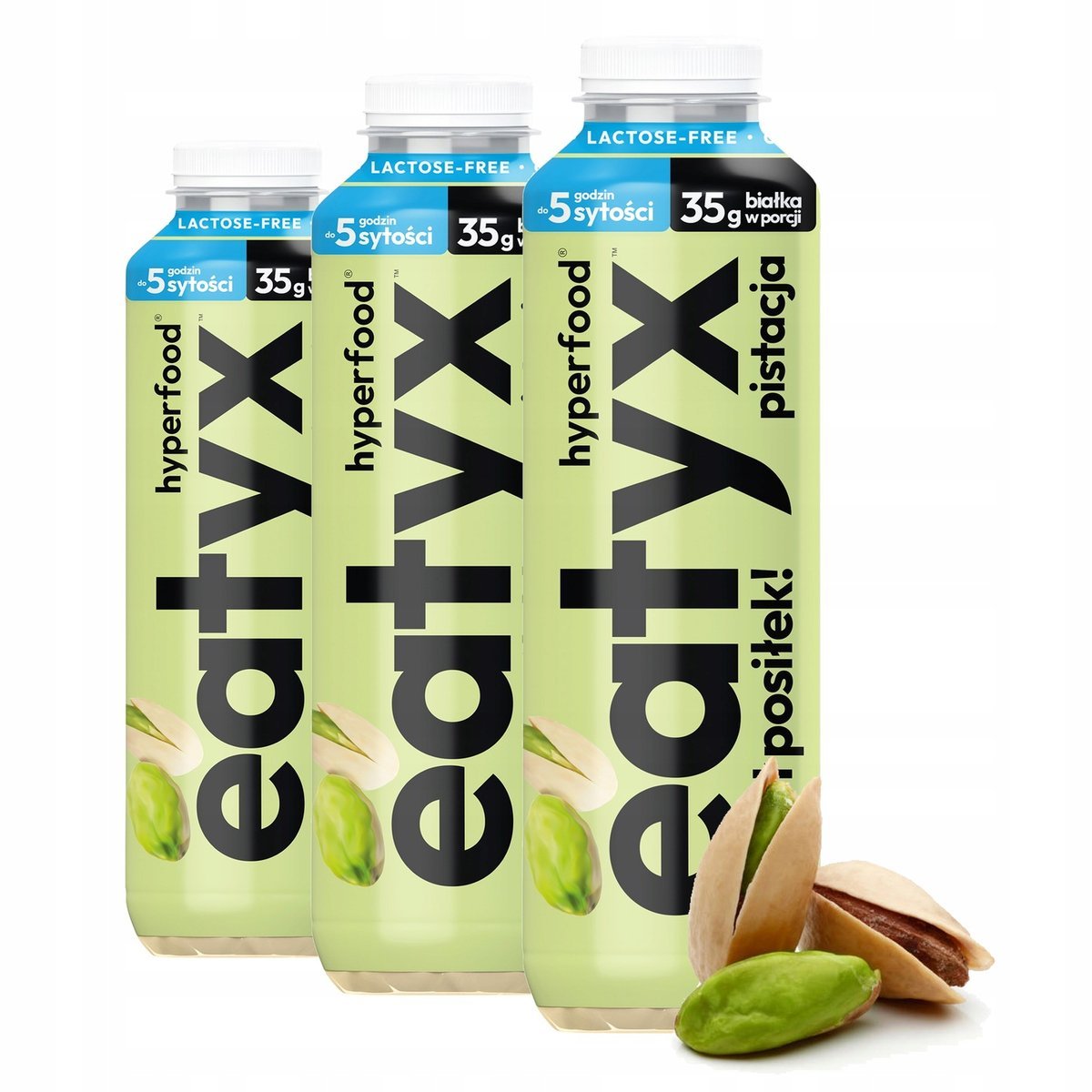 eatyx Pełnowartościowy Wysokobiałkowy Posiłek Gotowy Do Spożycia Pistacja Bez Laktozy 500 ml x3