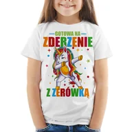 Koszulki dla chłopców - Gotowa na zderzenie z zerówką - jednorożec  - koszulka dziecięca - miniaturka - grafika 1