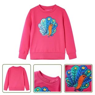 Bluza dziecięca - jaskrawy róż - 116 - Bluza Dziecięca - Bluzy dla dziewczynek - miniaturka - grafika 1