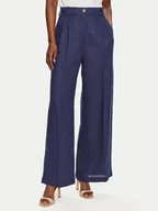 Spodnie damskie - ViCOLO Spodnie materiałowe TB0793 Granatowy Relaxed Fit - miniaturka - grafika 1