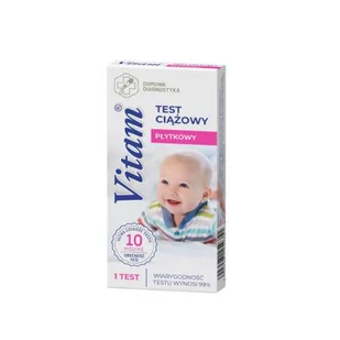 VITAM test ciążowy płytkowy 10mlU/ml Diagnosis, 1szt. - Testy ciążowe i diagnostyczne - miniaturka - grafika 1