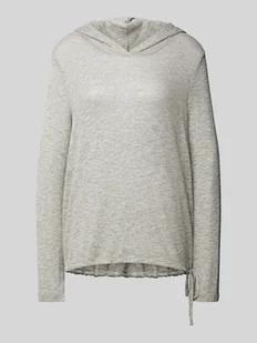 Bluza z kapturem o luźnym kroju z muliny - Bluzy damskie - miniaturka - grafika 1