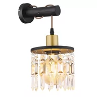 Lampy ścienne - Globo Comma 15533W kinkiet lampa ścienna 1x40W E27 czarny/złoty - miniaturka - grafika 1