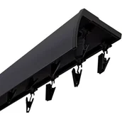 Karnisze - Szyna sufitowa DECASTYL z osłoną ślizgi z żabkami podwójna 150 cm Czarny - miniaturka - grafika 1