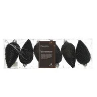 Ozdoby bożonarodzeniowe - Zawieszka plastikowa szyszka 8 x 4,5 cm 6 sztuk czarny - miniaturka - grafika 1