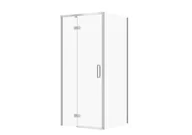 Kabiny prysznicowe - Kabina prysznicowa Cersanit Larga 80x80x195 kwadratowa lewa chrom transparentne S601-215 - miniaturka - grafika 1