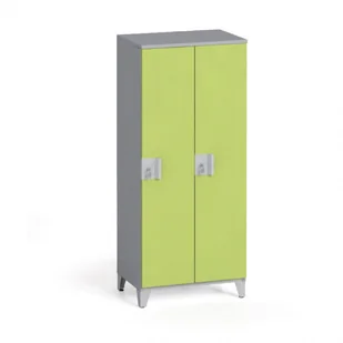B2B Partner Szafa dwuczęściowa 1400 x 600 x 400 mm, szary/zielony 6100891 - Szafy biurowe - miniaturka - grafika 1