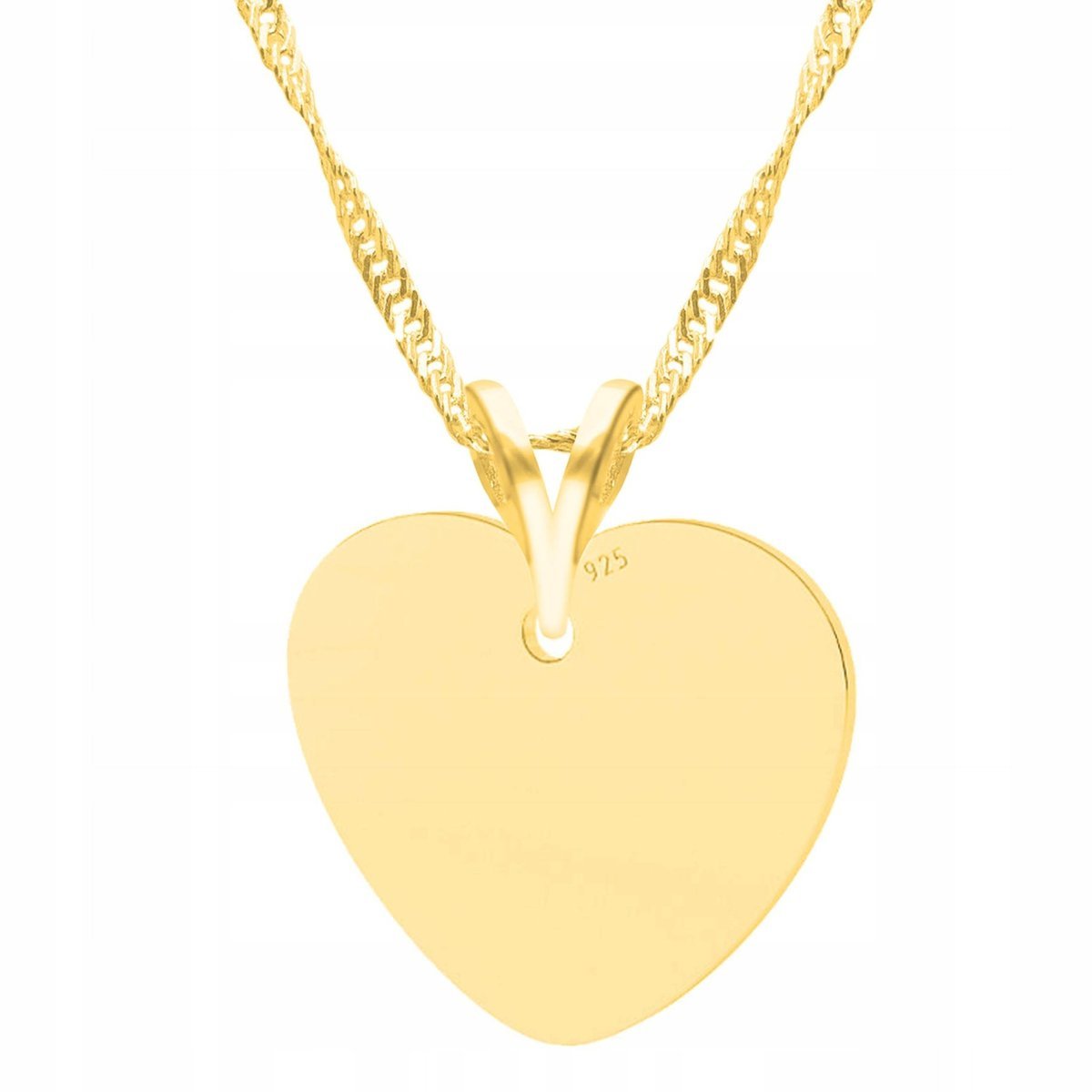 Złoty Naszyjnik z Blaszką Serduszkiem Serce Serduszko Heart Love SREBRO 925