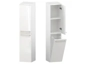 Szafki łazienkowe - Słupek Łazienkowy ATH 30 cm DK Prawy - Biały Wysoki Połysk - Uchwyty Stal Szczotkowana - miniaturka - grafika 1