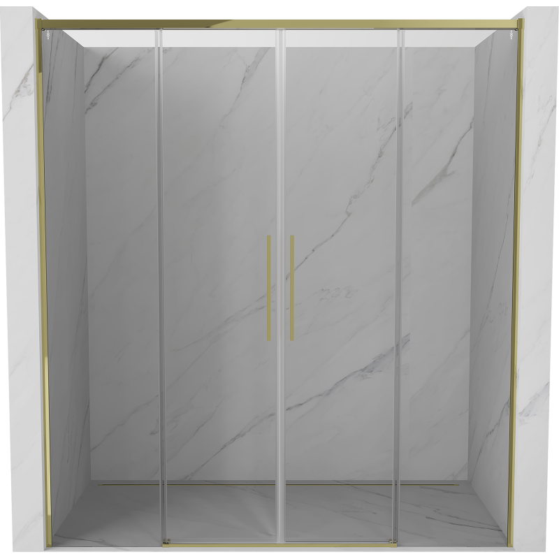 Mexen Rox drzwi prysznicowe rozsuwane 190 cm, transparent, złote - 8C2-190-002-50-00