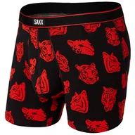 Majtki męskie - Bokserki oddychające męskie SAXX DAYTRIPPER Boxer Brief Fly z rozporkiem tygrysy i pantery - czarne - miniaturka - grafika 1