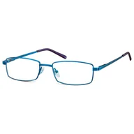 Okulary korekcyjne, oprawki, szkła - Oprawki korekcyjne zerówki okulary prostokątne metalowe 510 niebieskie - miniaturka - grafika 1