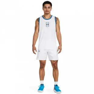 Męskie spodenki do koszykówki Under Armour UA Zone Woven Short - białe - UNDER ARMOUR - Spodnie sportowe męskie - miniaturka - grafika 1