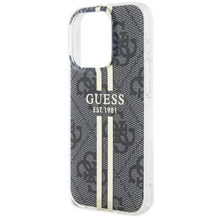 Etui Guess GUHCP15LH4PSEGK Apple iPhone 15 Pro hardcase IML 4G Gold Stripe czarny/black - Etui i futerały do telefonów - miniaturka - grafika 7