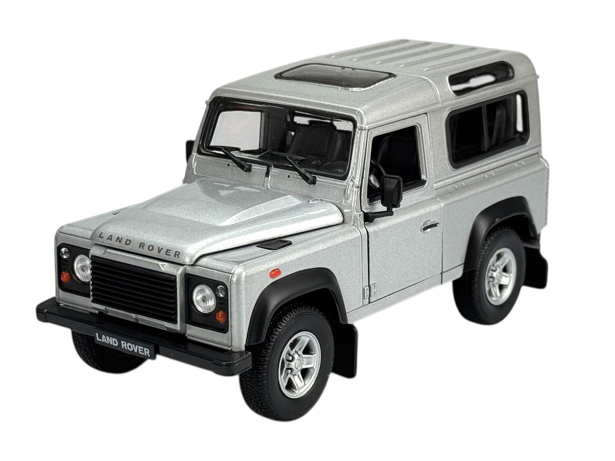 WELLY LAND ROVER DEFENDER SREBRNY 1:24 SAMOCHÓD NOWY METALOWY MODEL