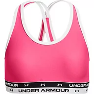 Biustonosze - Under Armour Crossback Solid Biustonosz sportowy dla dziewczynek, Cerise/Biały, XL, Cerise/biały, XL - miniaturka - grafika 1