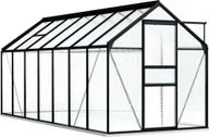 Szklarnie ogrodowe - Szklarnia z fundamentem aluminium antracyt 8,17 m² - miniaturka - grafika 1