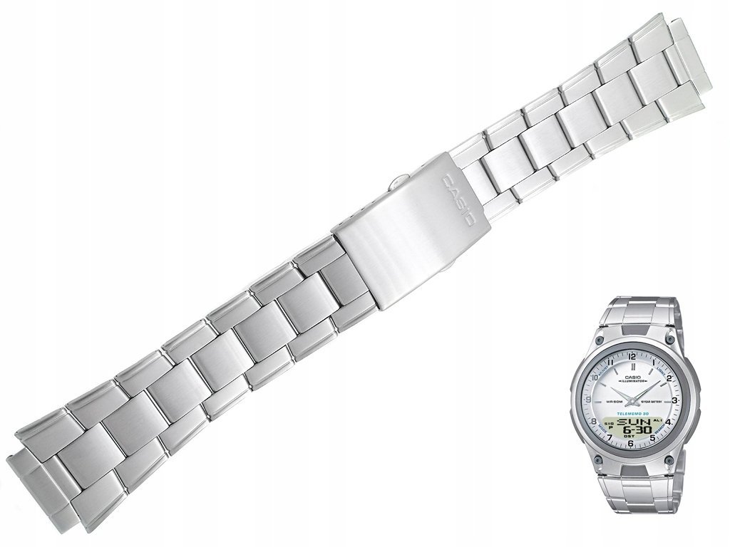 Bransoleta Casio AW-80 AW-80D srebrna oryginalna plus teleskopy