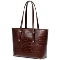 Torby i wózki na zakupy - Torebka Damska Shopper Na Ramię PUCCINI Duża Mieści A4 Brązowa BML054D-2 - miniaturka - grafika 1