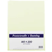 Prześcieradła - Prześcieradło bawełniane bez gumki 160x200 cm noris ecru - miniaturka - grafika 1