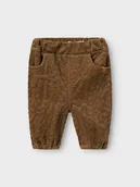 Spodenki dla niemowląt - Lil Atelier Spodnie sztruksowe "Mosmund" w kolorze brązowym - miniaturka - grafika 1