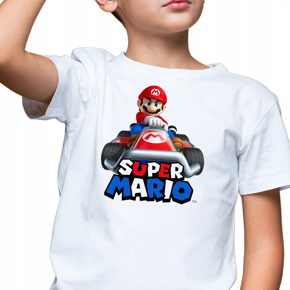 KOSZULKA dla DZIECI Super MARIO Kart Wzory 134 cm