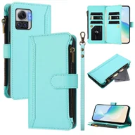 Etui i futerały do telefonów - Foxdock Etui na telefon Motorola Edge 30 Ultra Premium Leather Zipper Pocket Wallet z 9 miejscami na karty i odpinanym paskiem na nadgarstek Zielon... - miniaturka - grafika 1