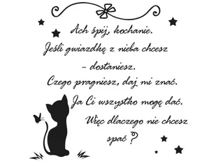 Cytaty, Ach śpij kochanie, Naklejka ścienna, 100x100 cm - Naklejki na ścianę - miniaturka - grafika 1