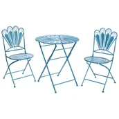 Meble ogrodowe - Zestaw mebli balkonowych PAVIA Metal Niebieski - miniaturka - grafika 1