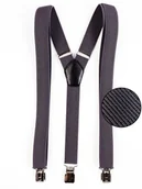 Dodatki do ubrań - Wąskie szare szelki do spodni Unisex - 2,5cm X33 - miniaturka - grafika 1