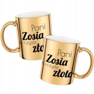 Kubki - Kubek Z Nadrukiem PANI IMIĘ CZYSTE ZŁO Złoty Metaliczny Kreator - miniaturka - grafika 1
