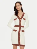 Sukienki - Fracomina Sukienka dzianinowa FS24WD5002K524F8 Biały Slim Fit - miniaturka - grafika 1