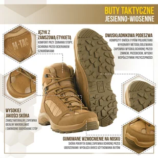 M-Tac - Buty taktyczne jesienno-zimowe - Coyote -1JJ143/8TPLV - Odzież taktyczna i umundurowanie - miniaturka - grafika 2