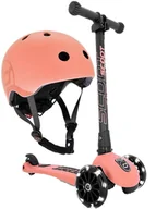 Hulajnogi - SCOOTANDRIDE Highwaykick 3 LED Hulajnoga składana 3+ ze świecącymi kółkami + kask S-M Peach - miniaturka - grafika 1