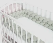 Ochraniacze do łóżeczka - OCHRANIACZ WARKOCZ do łóżeczka OTULACZ XL 360cm +Mocowanie+torba DO PRANIA OLIWKOWY - miniaturka - grafika 1