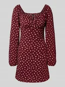 Sukienki - Sukienka mini taliowana z fakturowanym wzorem model ‘HILLARY’ - miniaturka - grafika 1