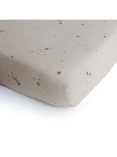 mushie Prześcieradło w kolorze beżowym na gumce - 100 x 40 cm - Prześcieradła dla dzieci - miniaturka - grafika 1