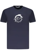 Koszulki męskie - TRUSSARDI MĘSKA KOSZULKA Z KRÓTKIM RĘKAWEM NIEBIESKA - miniaturka - grafika 1