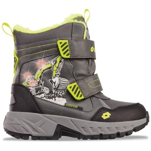 Lotto Unisex dziecięce buty Sudburry Tex K półdługie buty, Szary dla żółtego, 30 EU