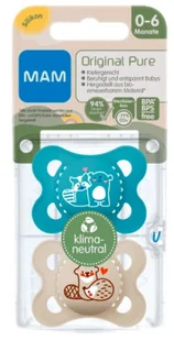 Mam Smoczek Silikonowy Miękki Niebieski/Beż 0-6 M-Ąc - Smoczki uspokajające - miniaturka - grafika 1