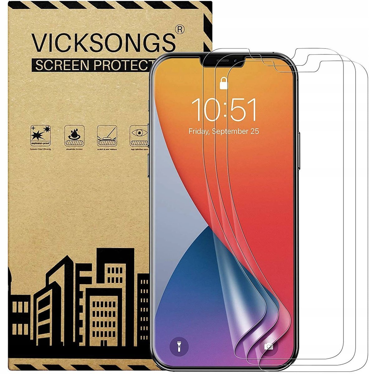 ZESTAW 3 FOLII OCHRONNYCH DO IPHONE 12 / 12 PRO PROSTY MONTAŻ